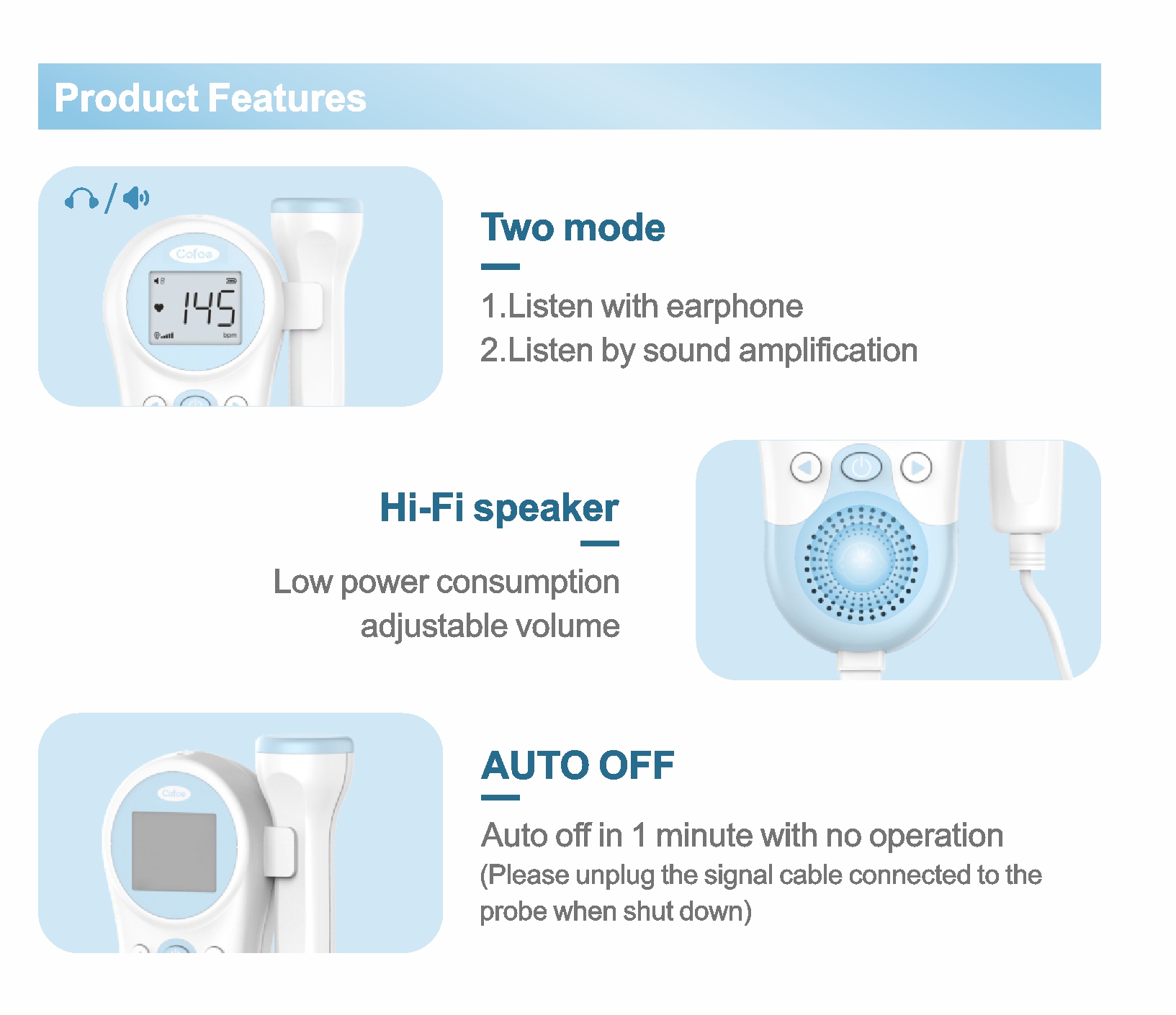 HB-1003S Doppler Baby Heart Monitor для беременности.