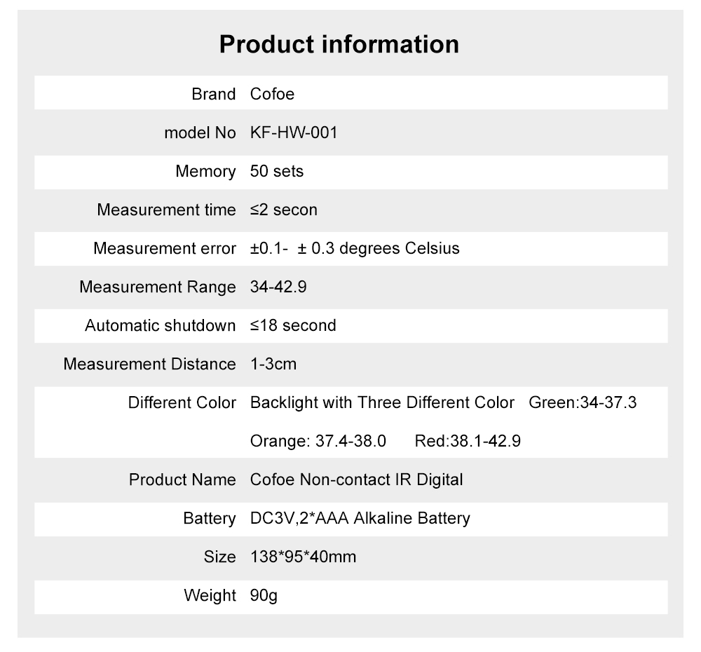 Cofoe Medical Technology Co., Ltd Инфракрасный термометр (14)